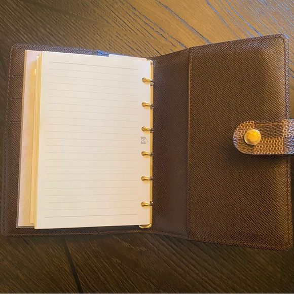 Authentic Louis Vuitton Small Ring Agenda Damier Ebene - Picture 4 of 14